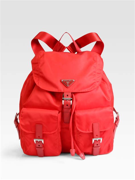 red prada backpack|prada nylon backpack large.